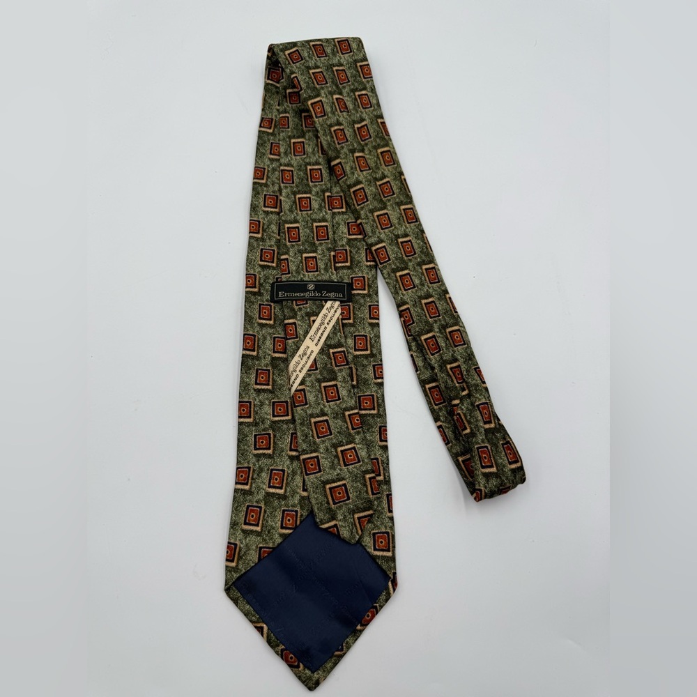 Ermenegildo Zegna Silk Tie Geometric Pattern